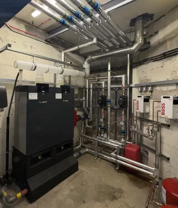 Plant room after the boiler and heating system upgrade